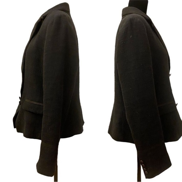 BANANA REPUBLIC Black Double-Breasted Textured Women's Blazer - Picture 5 of 16